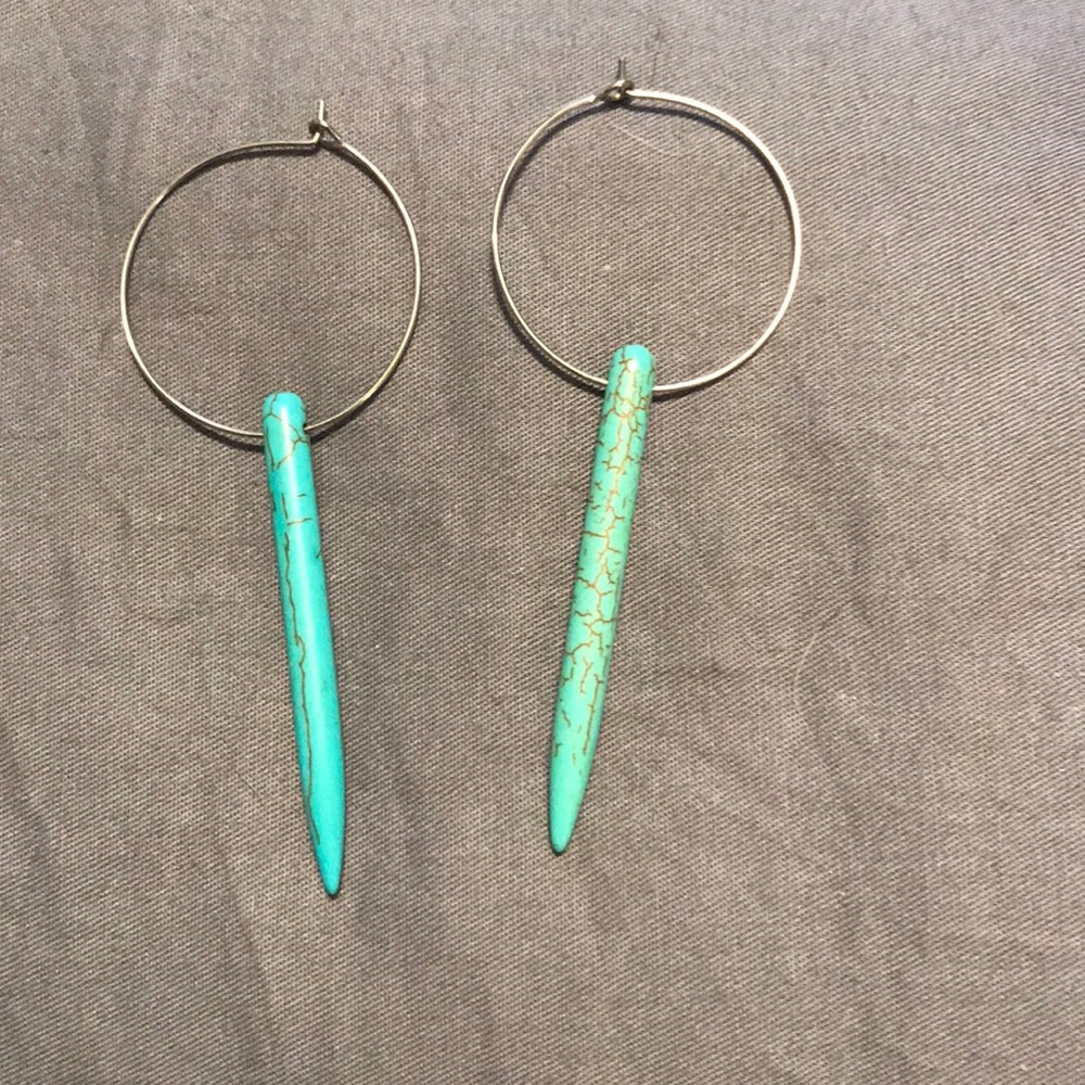 Fun turquoise hoop earrings